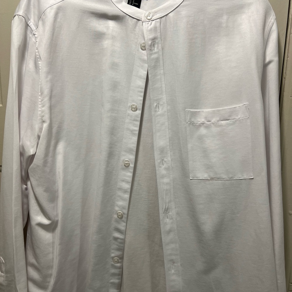 H&M Long-fit collarless dress shirt